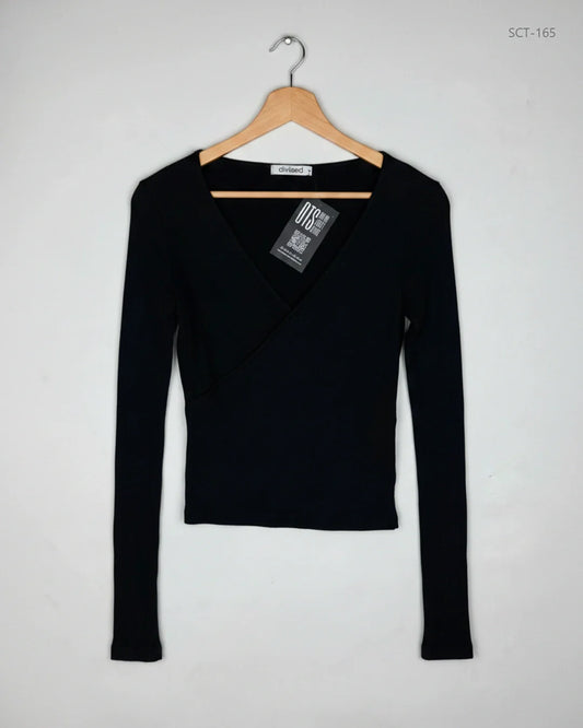 UK Imported secondhand Summer Crop Tops - H&M brand, Black Cotton, Premium condition, for Womens - Online Thrift Store Lahore Pakistan