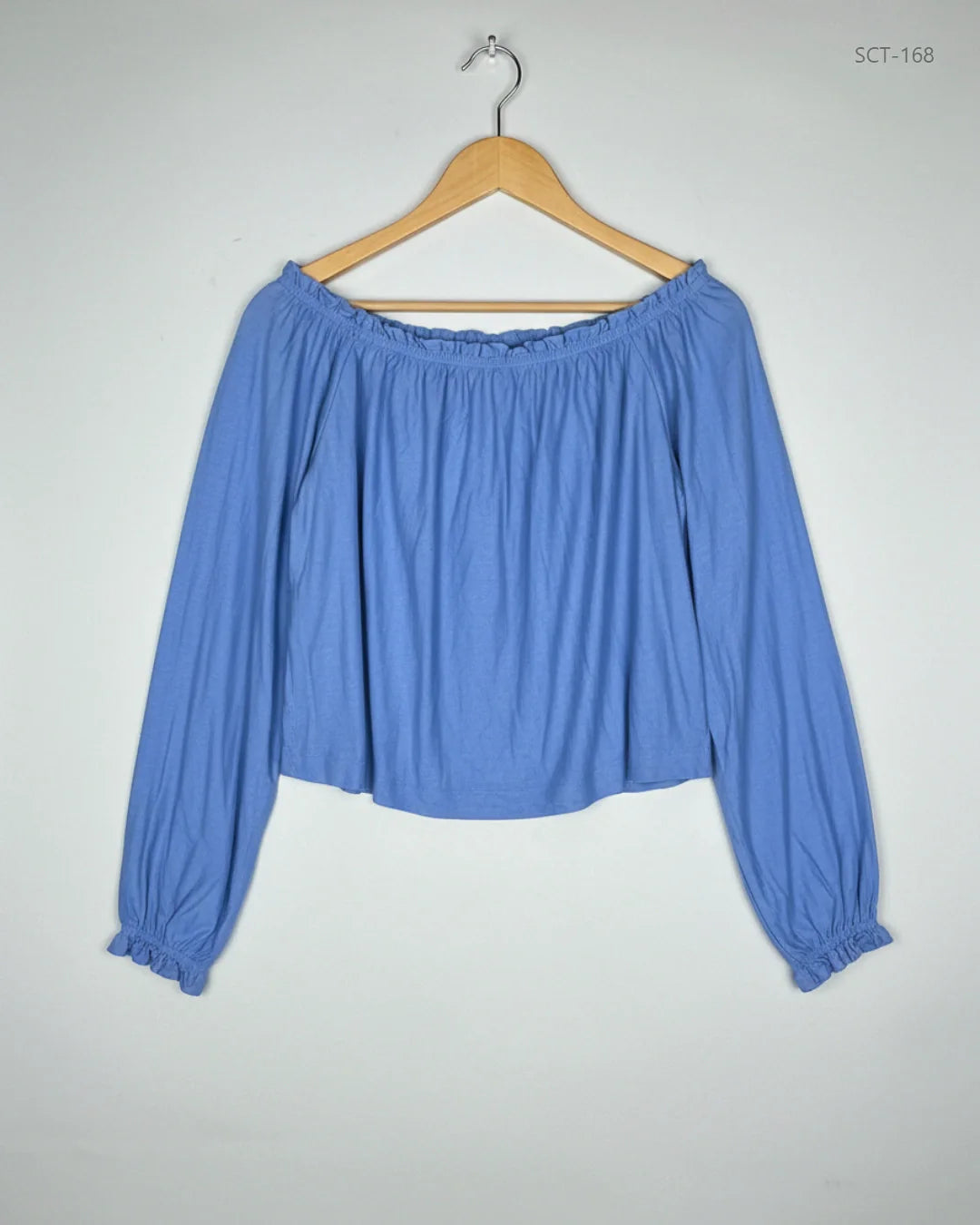 Summer Crop Tops | CUT LABEL | Preloved Branded | SkyBlue viscose | Excellent | OTS Thrift Store Karachi Pakistan