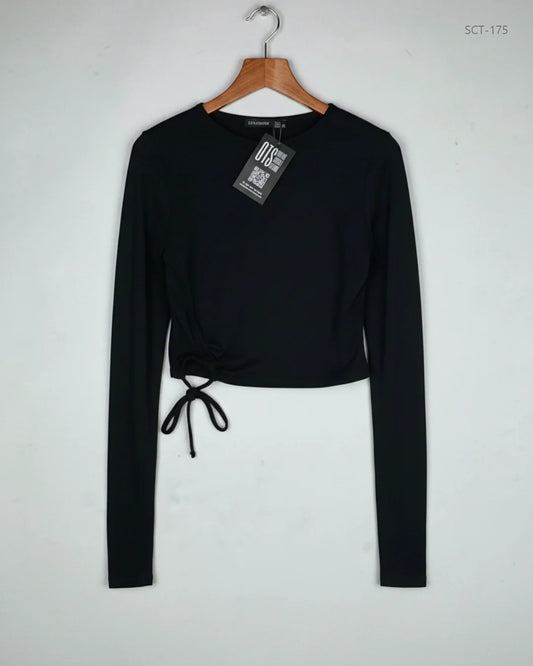 Summer Crop Tops | Nastaygal | Preloved Branded | Black Cotton | Premium | OTS Thrift Store Lahore Pakistan