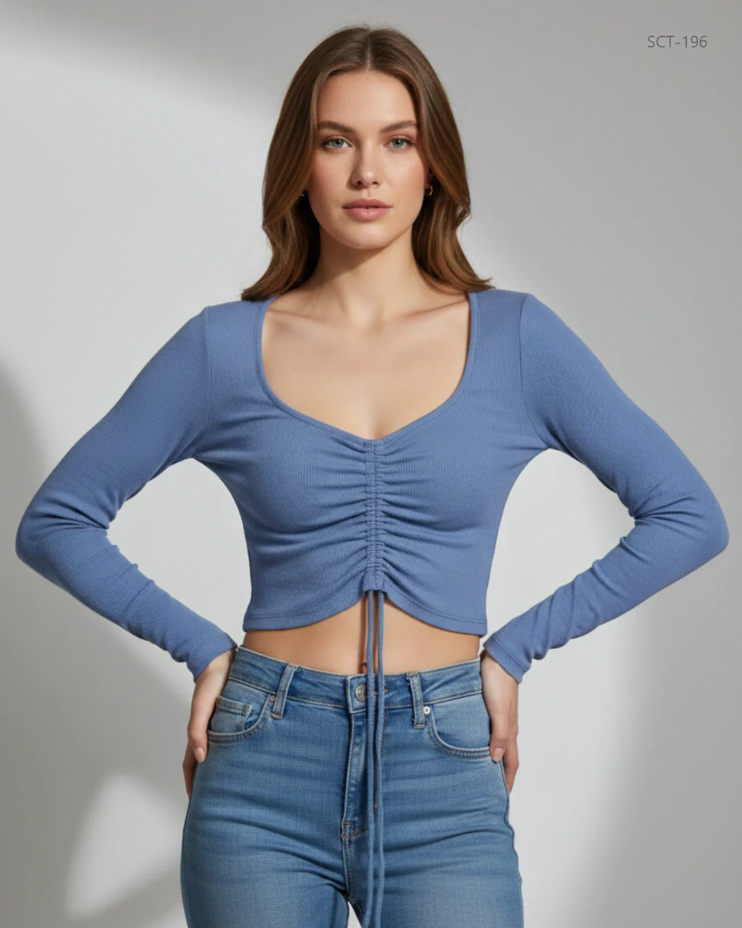 ZARA Sky Blue Summer Crop Tops (SCT-196)