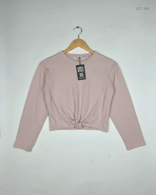 Shop Premium Summer Crop Tops by H&M | Preloved Branded Clothes | Rose Pink Cotton | Womens | OTS Thrift Store Lahore Pakistan