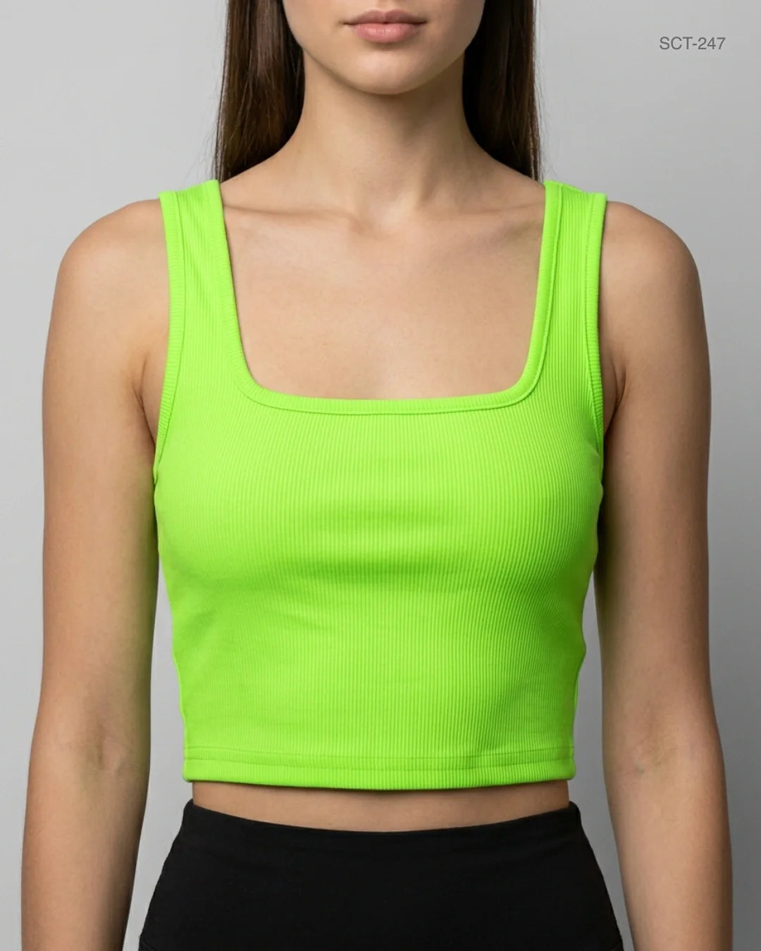 Secondhand Branded Summer Crop Tops by Shein, YellowGreen Polyester fabric, Premium condition, for Womens - Online Thrift Shop Lahore Pakistan