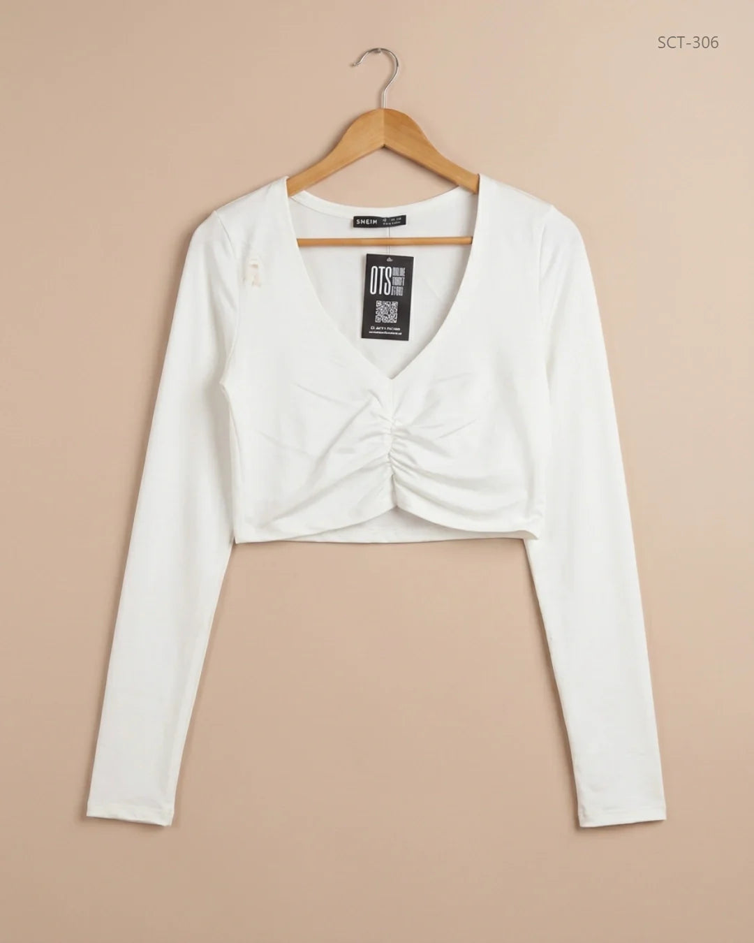 Shop Excellent Summer Crop Tops by Shein | Preloved Branded Clothes | White Polyester | Womens | OTS Thrift Store Karachi Pakistan