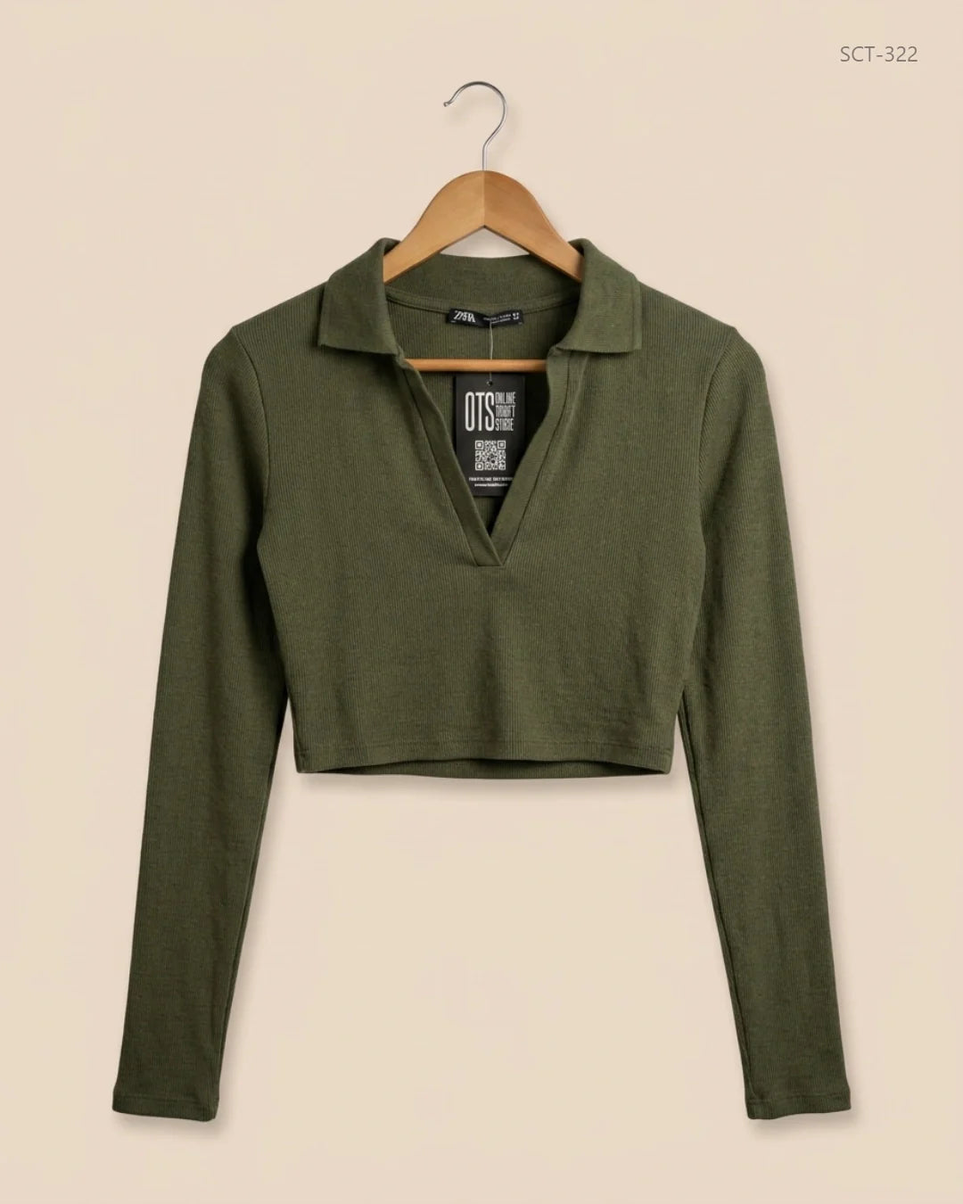 Premium Condition Summer Crop Tops | Preloved Zara | Green Cotton | Thrift Shop for Womens Islamabad Pakistan | OTS