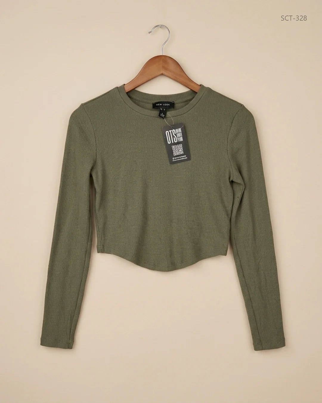 Shop Premium Summer Crop Tops by New Look | Preloved Branded Clothes | Green Cotton | Womens | OTS Thrift Store Lahore Pakistan