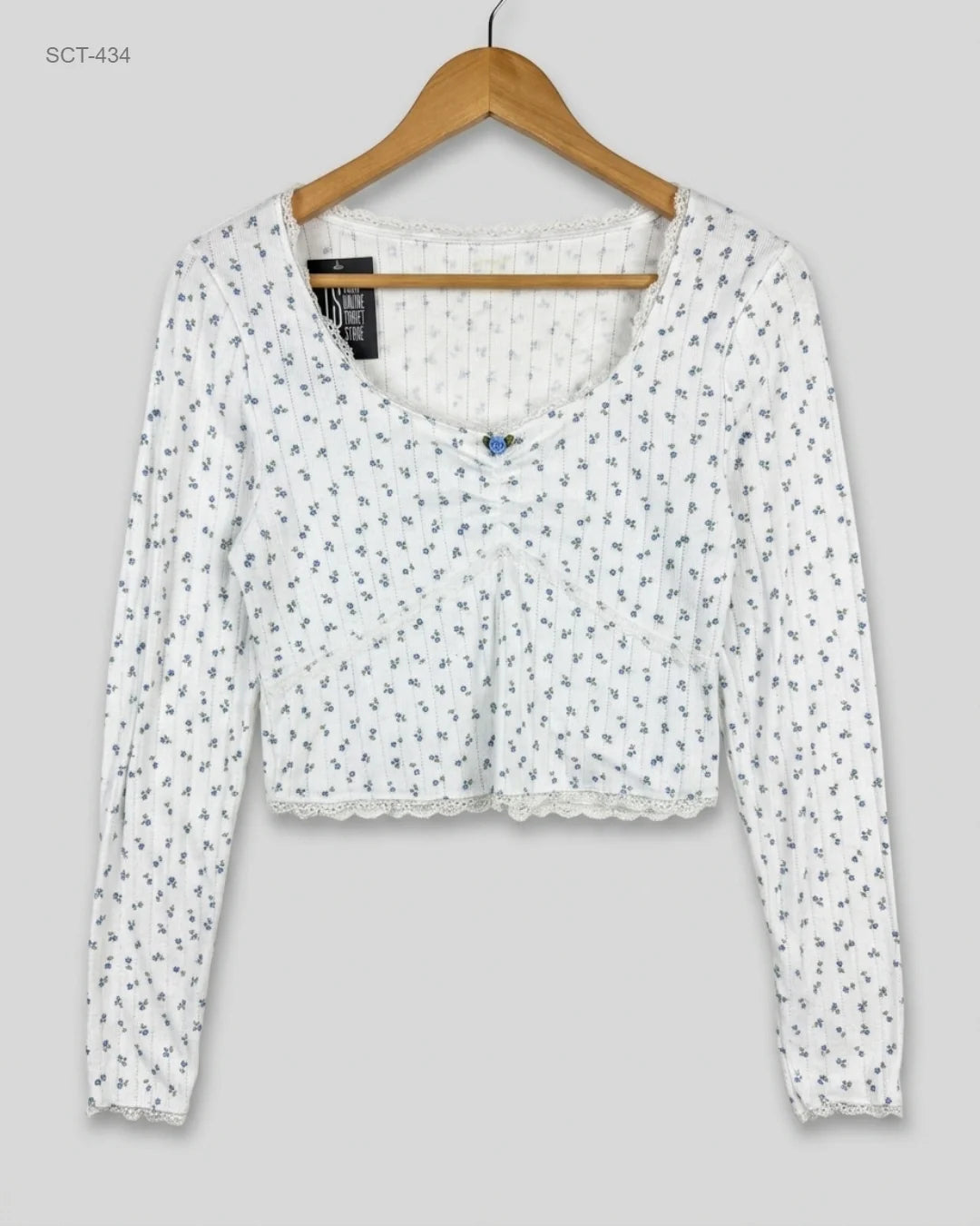 Preloved Premium Summer Crop Tops by CUT LABEL, White Cotton for Womens - OTS Thrift Shop Karachi Pakistan
