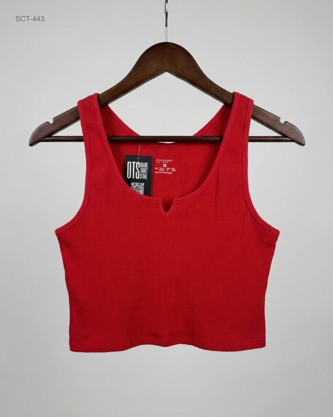 Shop Premium Summer Crop Tops by Primark | Preloved Branded Clothes | Red Cotton | Womens | OTS Thrift Store Peshawar Pakistan