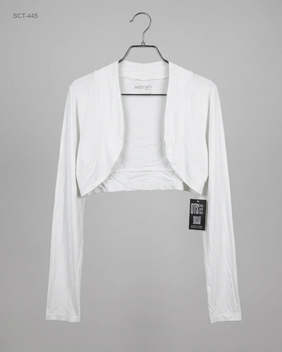 Preloved Excellent Summer Crop Tops by TCM, White Viscose for Womens - OTS Thrift Shop Islamabad Pakistan