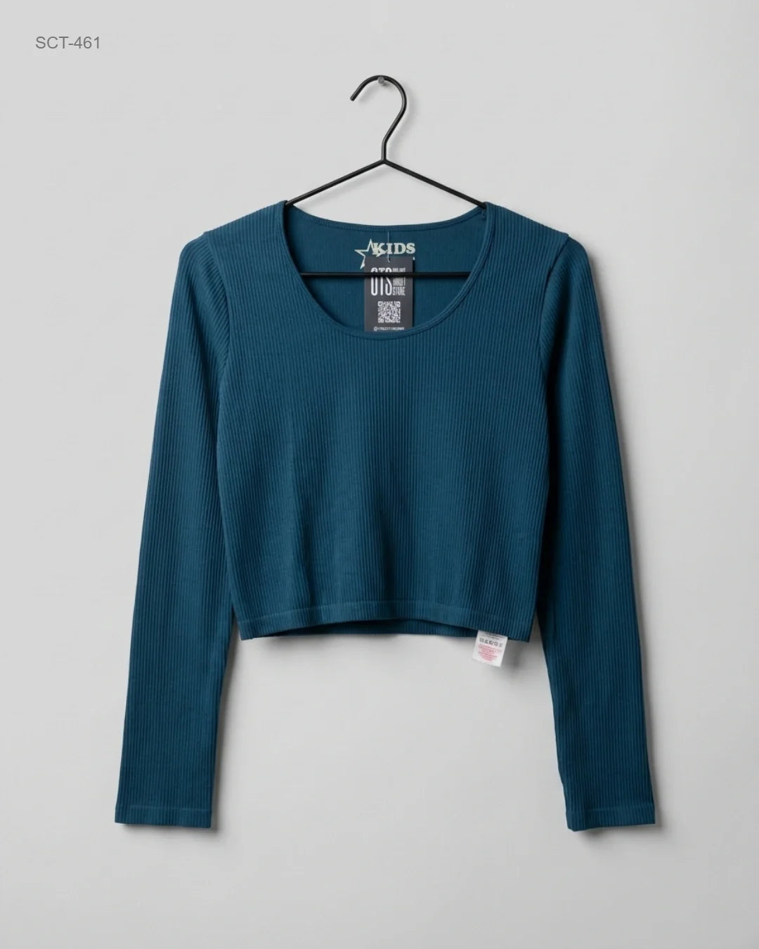 Summer Crop Tops | Peacocks | Preloved Branded | Teal Cotton | Premium | OTS Thrift Store Islamabad Pakistan