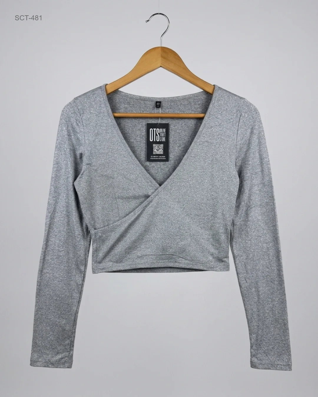 Secondhand Branded Summer Crop Tops by Shein, Gray Polyester fabric, Premium condition, for Womens - Online Thrift Shop Peshawar Pakistan