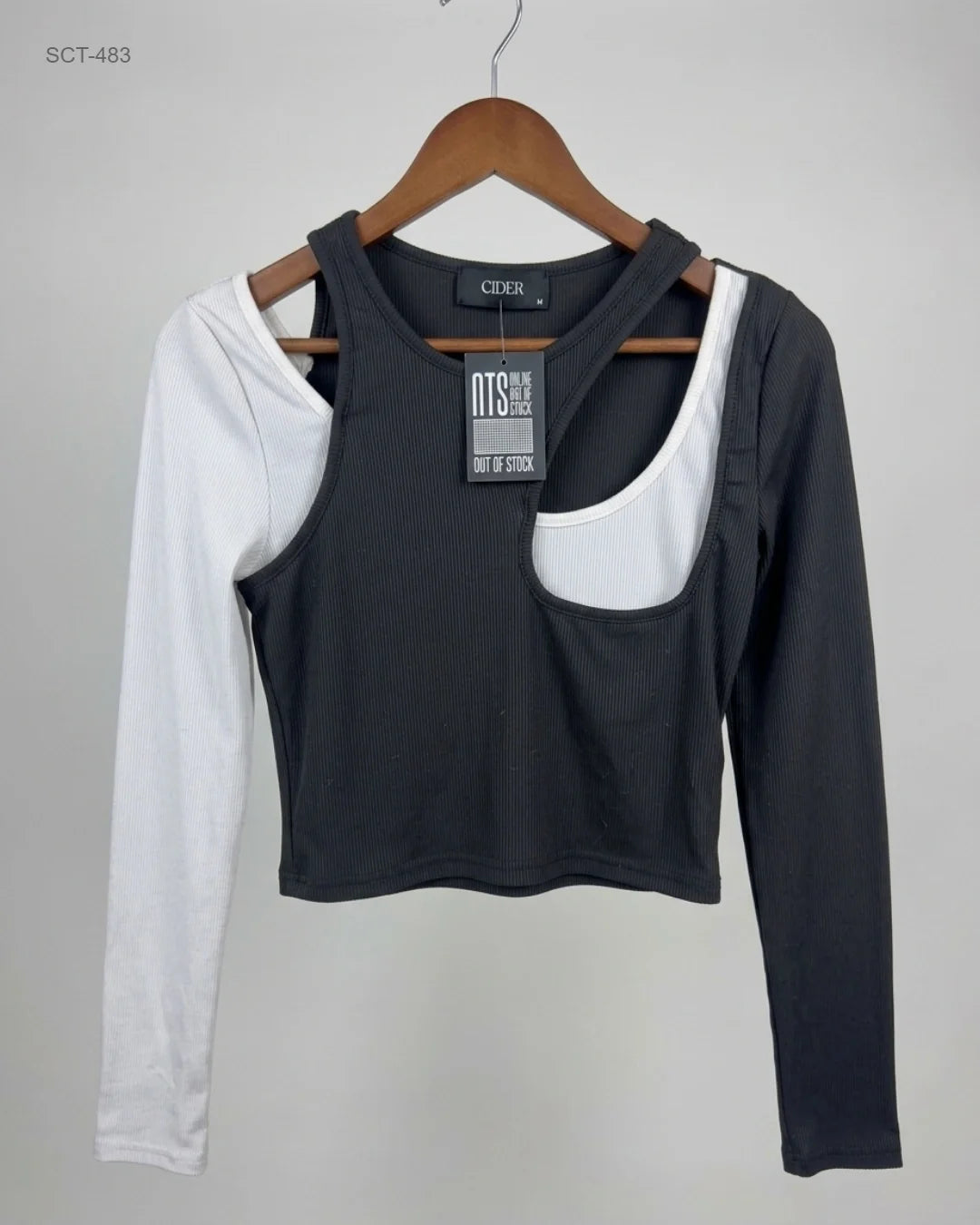 Premium Condition Summer Crop Tops | Preloved CIDER | Black & White Polyester | Thrift Shop for Womens Lahore Pakistan | OTS