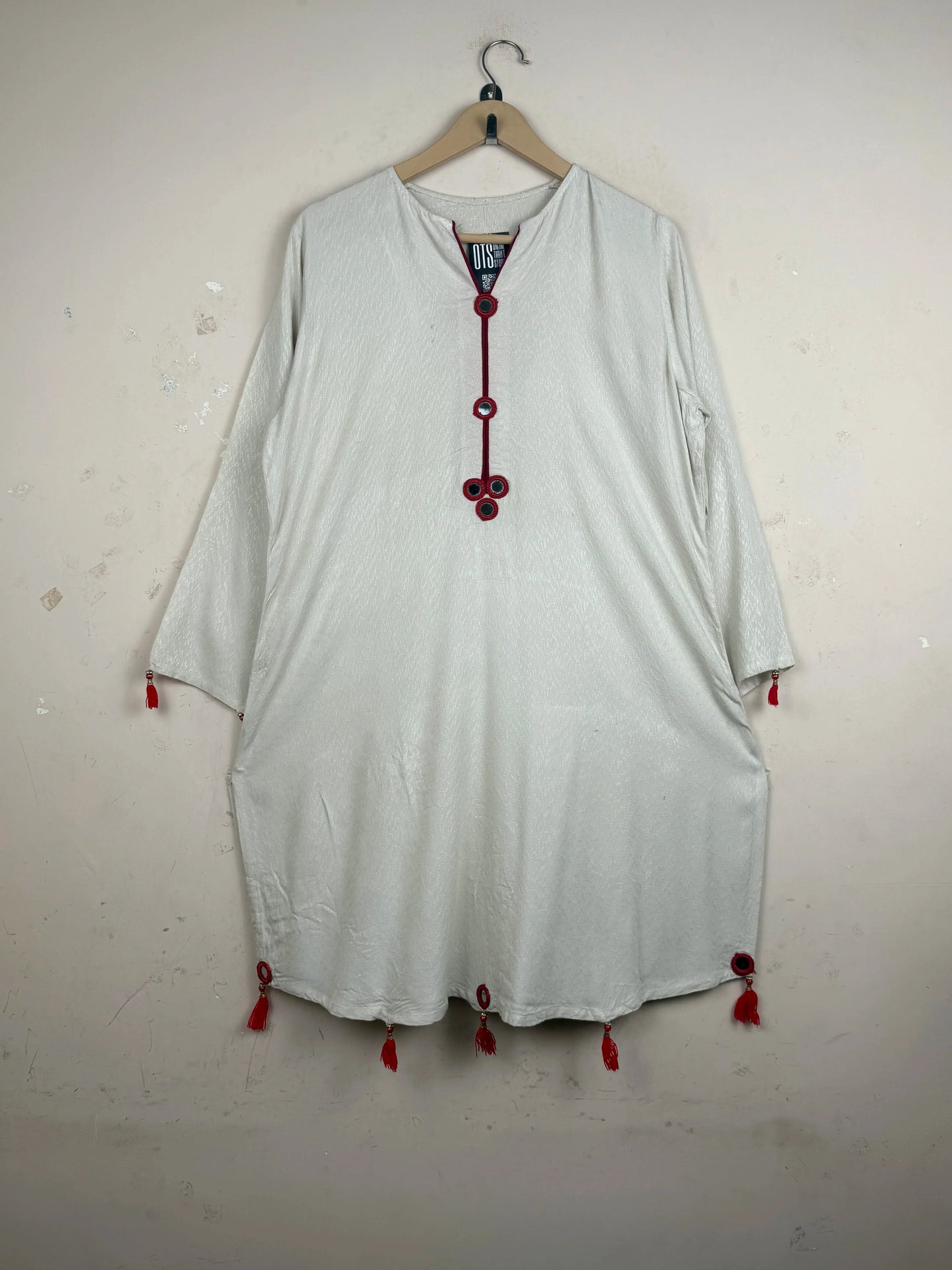 Premium Condition Summer Kurti | Preloved CUT LABEL | Beige Lilen | Thrift Shop for Womens Lahore Pakistan | OTS