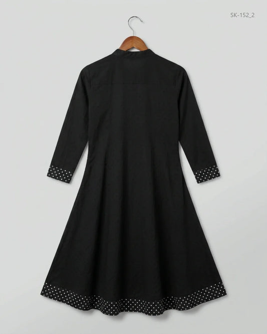 Preloved Summer Kurti by CUT LABEL in Black Lawn for Womens - Excellent Condition | OTS Pakistan (SK-152)