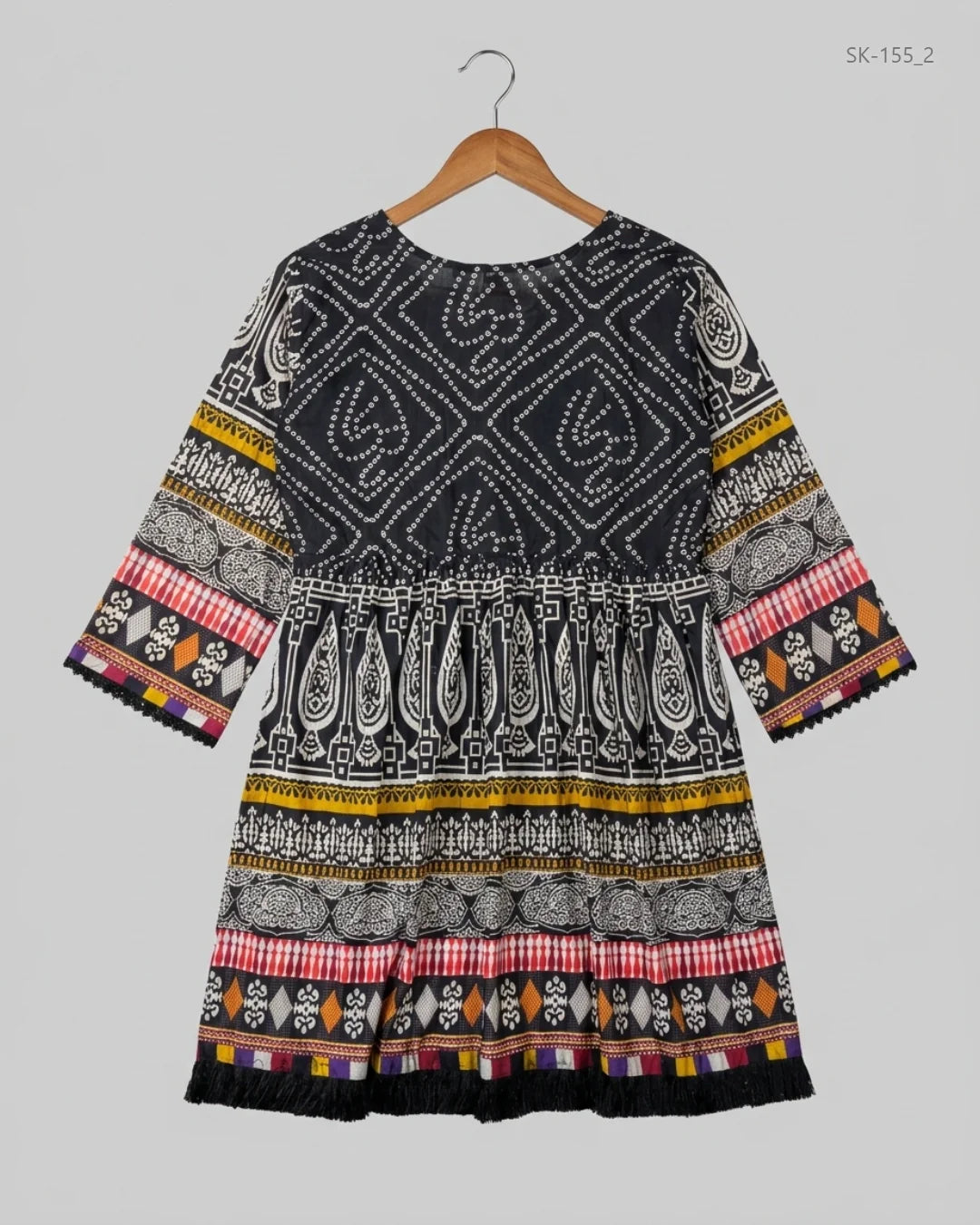 Shop Premium Condition Black Lawn Summer Kurti by A NEEDLES for Womens at OTS - Online Thrift Store Pakistan (SK-155)