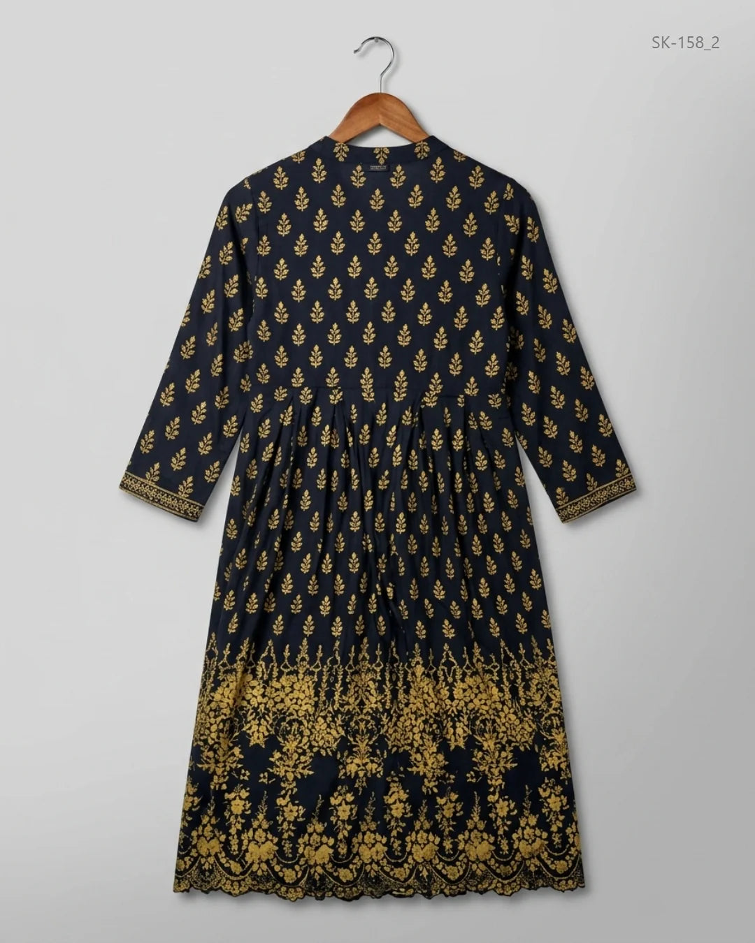Buy Black Cotton Summer Kurti by CUT LABEL - GOOD condition for Womens | Preloved OTS Pakistan (SK-158)