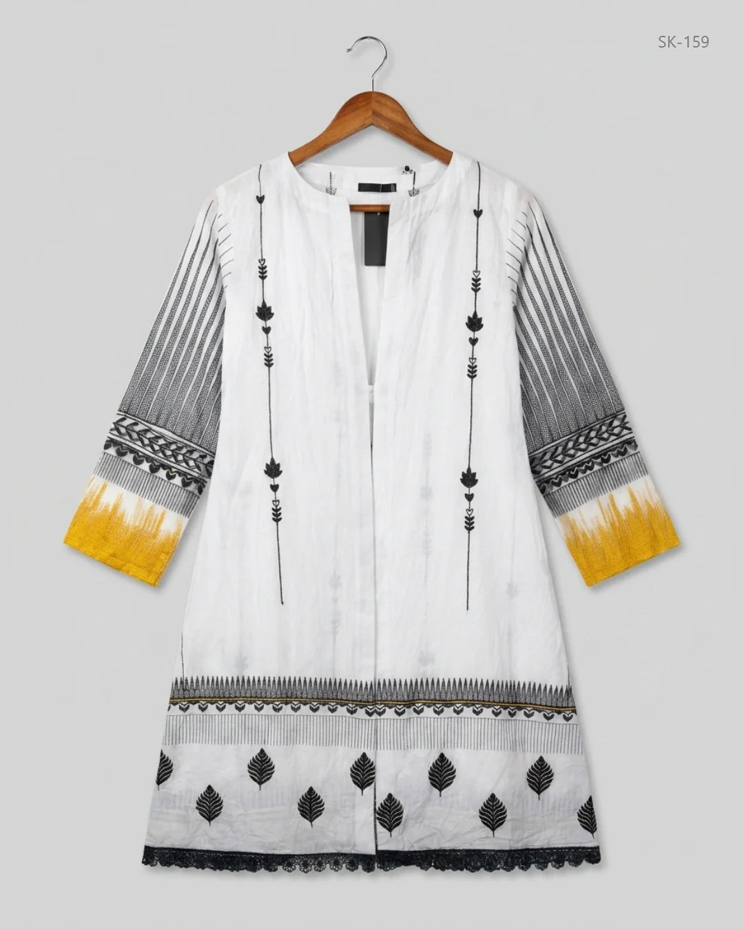 Excellent Condition Summer Kurti | Preloved ZARA SHAHZAMAL | Black & White Lawn | Thrift Shop for Womens Peshawar Pakistan | OTS