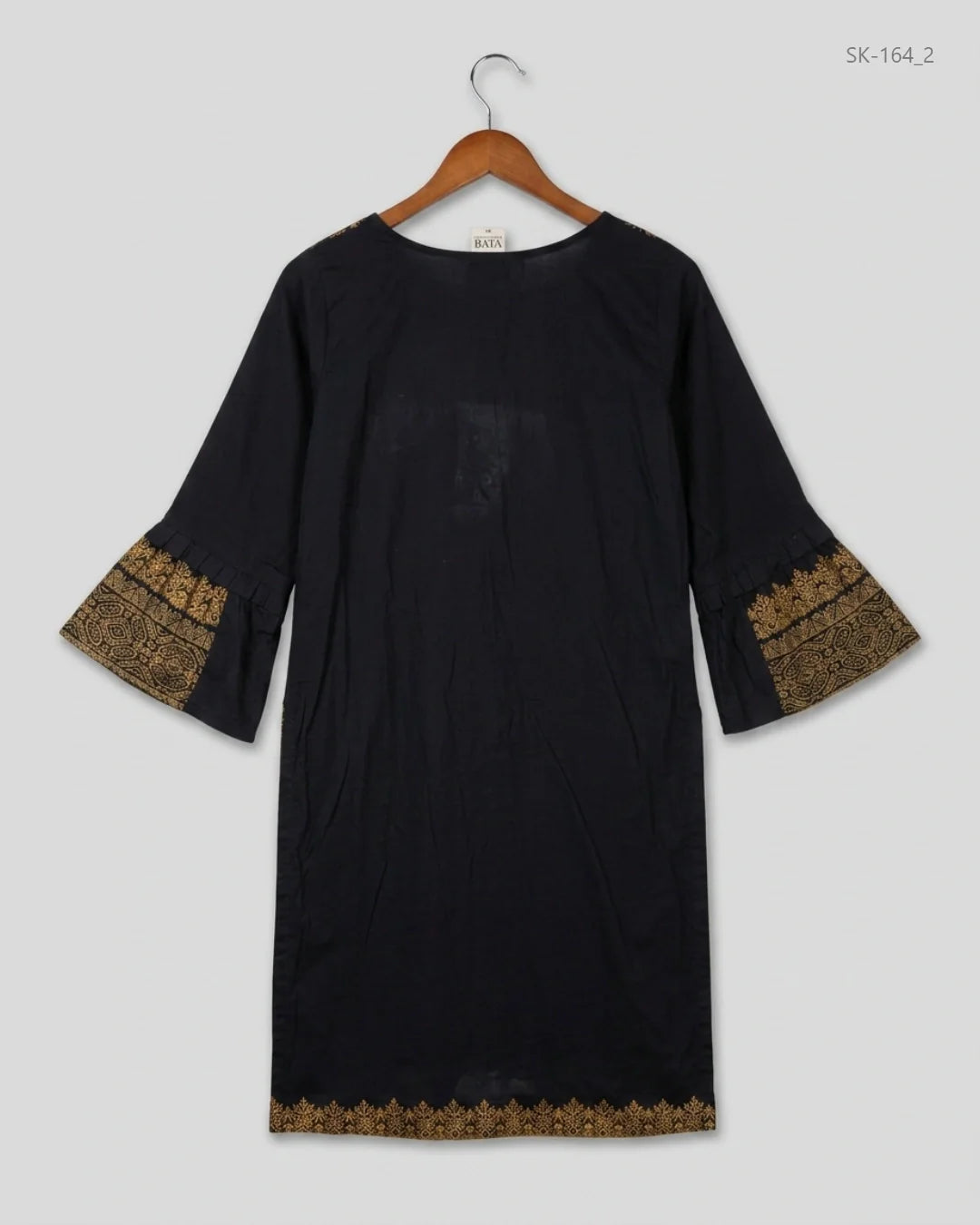 Shop Excellent Condition Black Lawn Summer Kurti by BAU for Womens at OTS - Online Thrift Store Pakistan (SK-164)