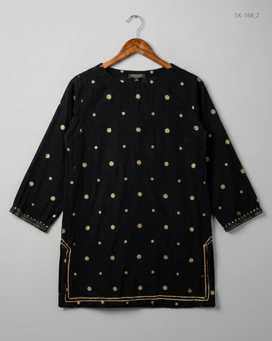 Shop Excellent Condition Black SOFT-Cotton Summer Kurti by SOHAYE for Womens at OTS - Online Thrift Store Pakistan (SK-168)