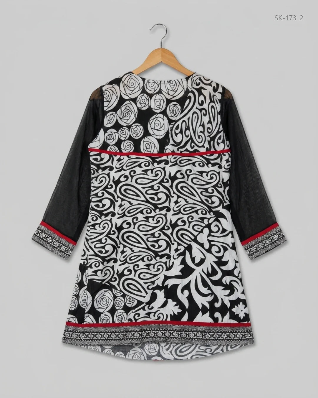 Order CUT LABEL Summer Kurti in Black Lawn for Womens - GOOD at Online Thrift Store Pakistan (SK-173)