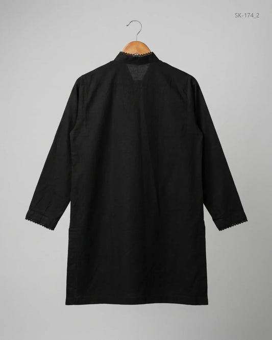 Find Premium Black Summer Kurti by KHAADI for Womens | Shop OTS Thrift Store Pakistan (SK-174)