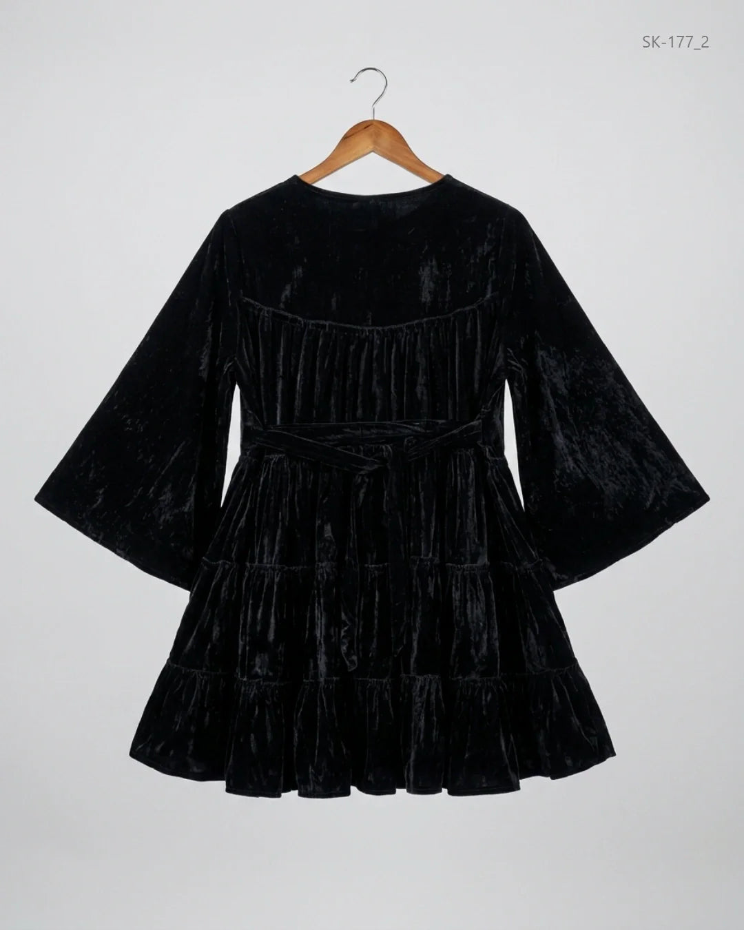 Preloved Summer Kurti by CUT LABEL in Black Polyester - Velvet for Womens - Premium Condition | OTS Pakistan (SK-177)