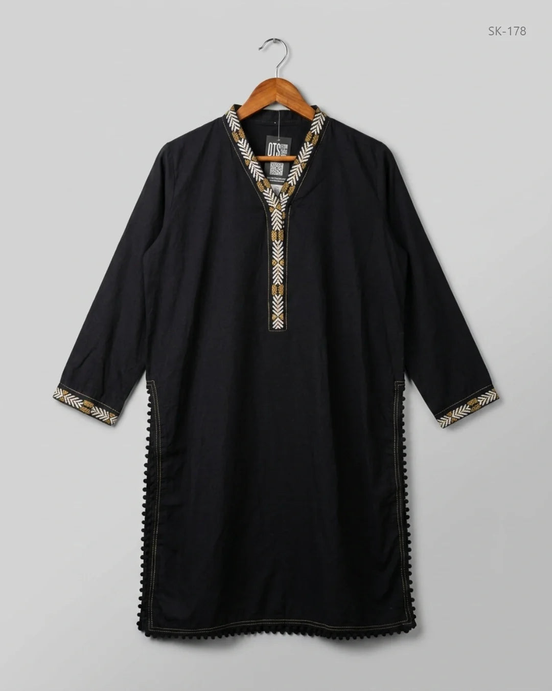 Preloved Premium Summer Kurti by KHAADI, Black Cotton for Womens - OTS Thrift Shop Peshawar Pakistan