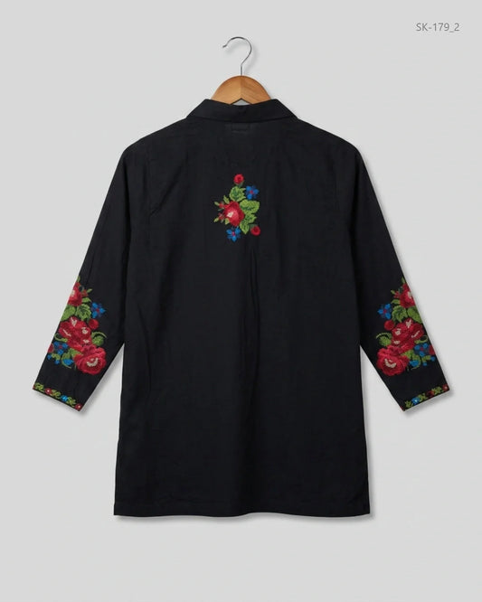 Shop Premium Condition Black Lawn Summer Kurti by SAPPHIRE for Womens at OTS - Online Thrift Store Pakistan (SK-179)