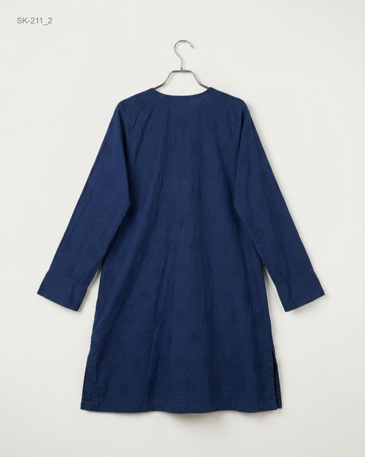 Order ETHNIC Summer Kurti in Navy Blue cotton for Womens - Excellent at Online Thrift Store Pakistan (SK-211)