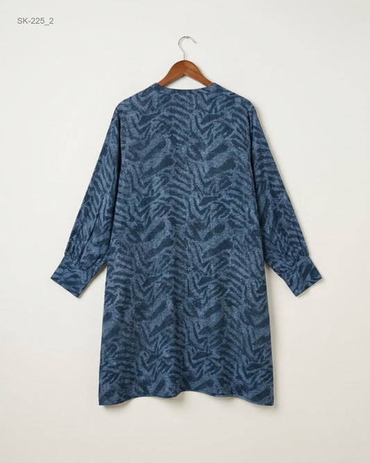 Preloved Summer Kurti by ETHNIC in Blue Cotton for Womens - Excellent Condition | OTS Pakistan (SK-225)