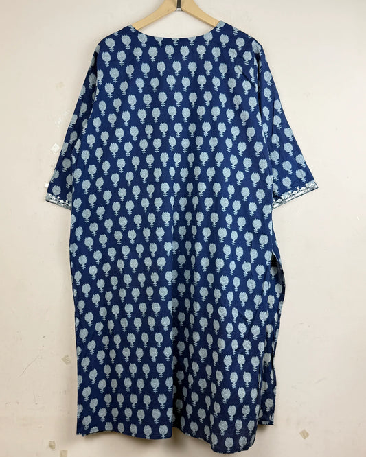 Shop Premium Condition Blue Lawn Summer Kurti by Anora for at OTS - Online Thrift Store Pakistan (SK-27)