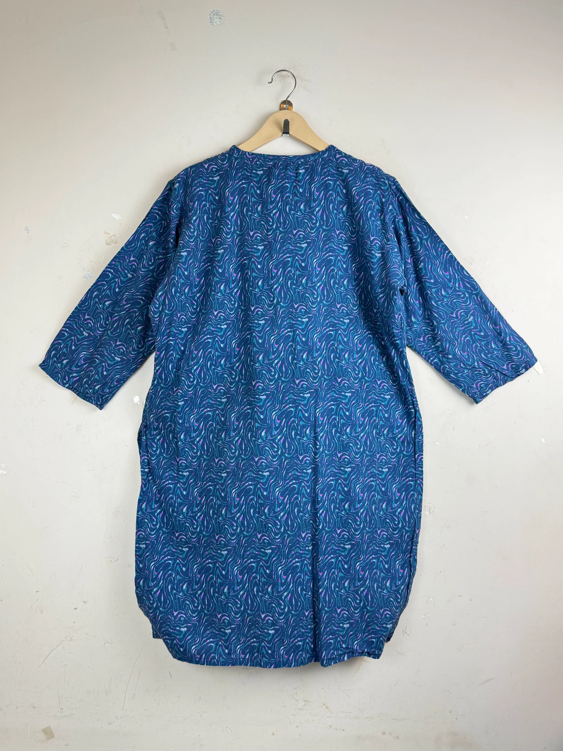 Shop Premium Condition Blue Cotton Summer Kurti by Saya for Women at OTS - Online Thrift Store Pakistan (SK-75)