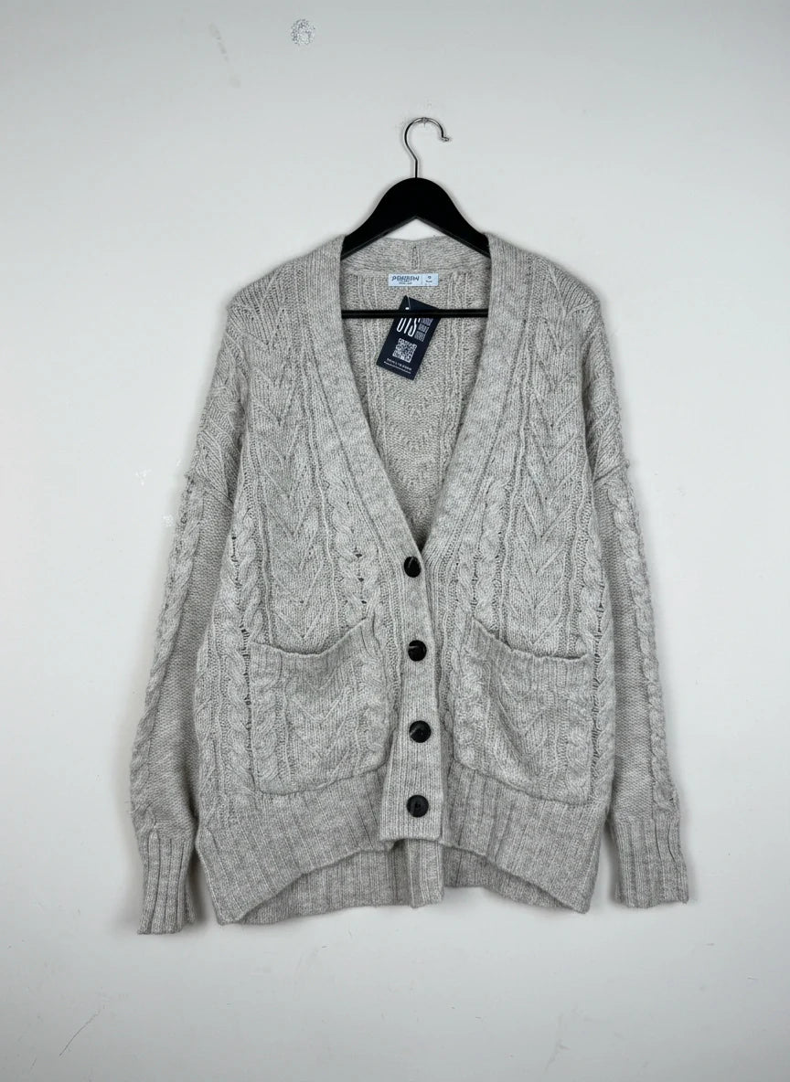 Shop Excellent Winter Cardigans & Sweaters by ARIZONA | Preloved Branded Clothes | Beige Polyester | Women | OTS Thrift Store Karachi Pakistan
