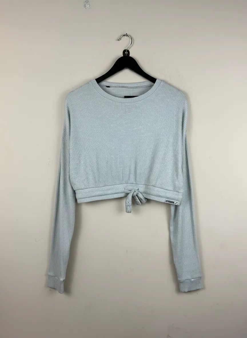 Winter Crop Tops | gymshark | Preloved Branded | dove white Cotton | Premium | OTS Thrift Store Karachi Pakistan