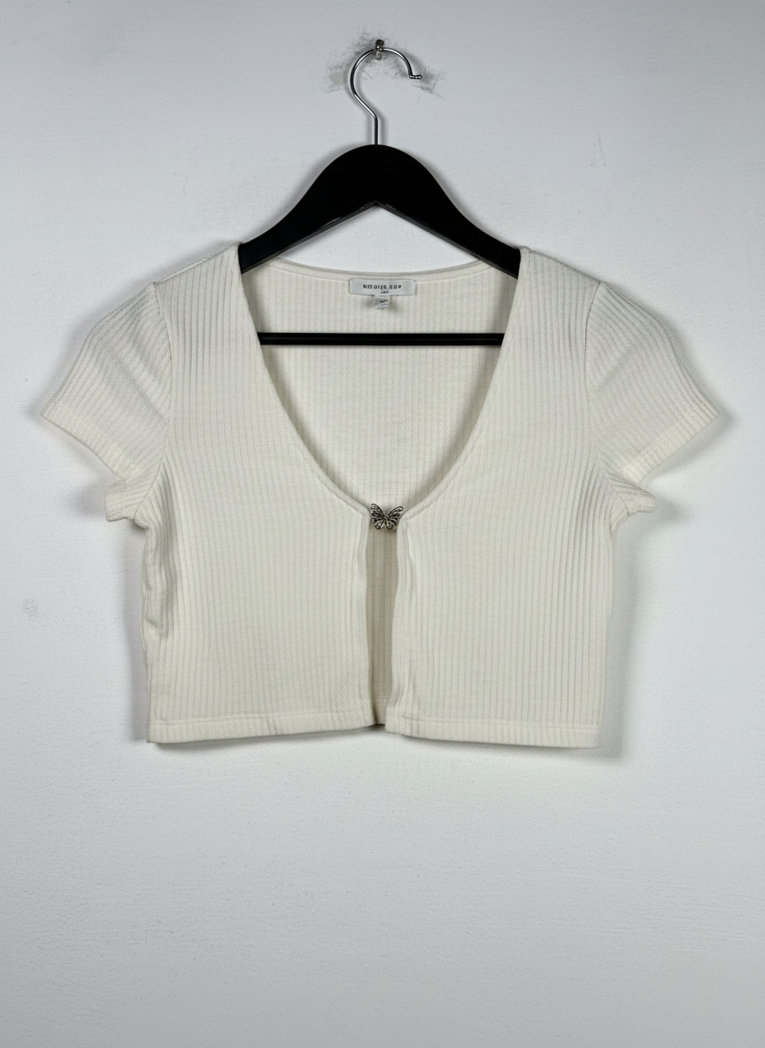 PREMIUM PLUS Condition Winter Crop Tops | Preloved H&M | WHITE POLYSTER | Thrift Shop for Women Islamabad Pakistan | OTS
