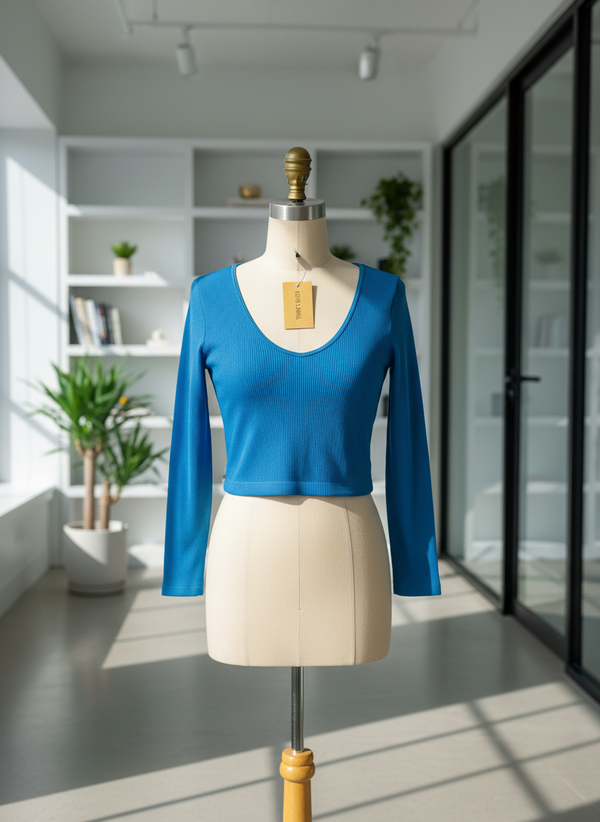 Sky Blue Winter Crop Tops by DUNNES (WWCT-241)