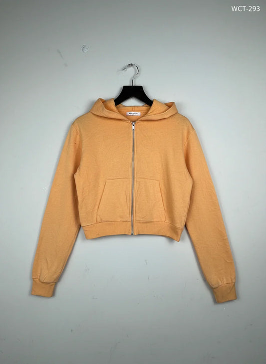 Preloved Excellent Winter Crop Tops by H&M, Orange Cotton for Women - OTS Thrift Shop Peshawar Pakistan