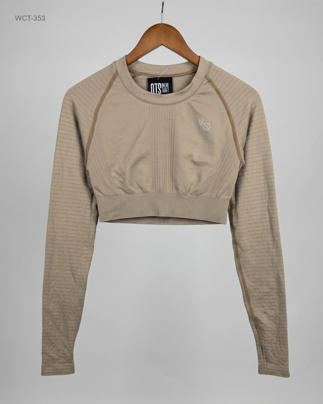 Secondhand Branded Winter Crop Tops by VANQUISH, Brown Polyester fabric, Premium condition, for Womens - Online Thrift Shop Karachi Pakistan