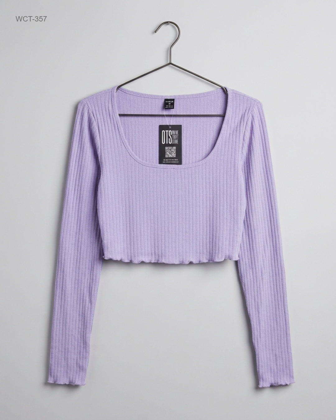 Secondhand Branded Winter Crop Tops by Shein, Purple Cotton fabric, Premium condition, for Womens - Online Thrift Shop Islamabad Pakistan