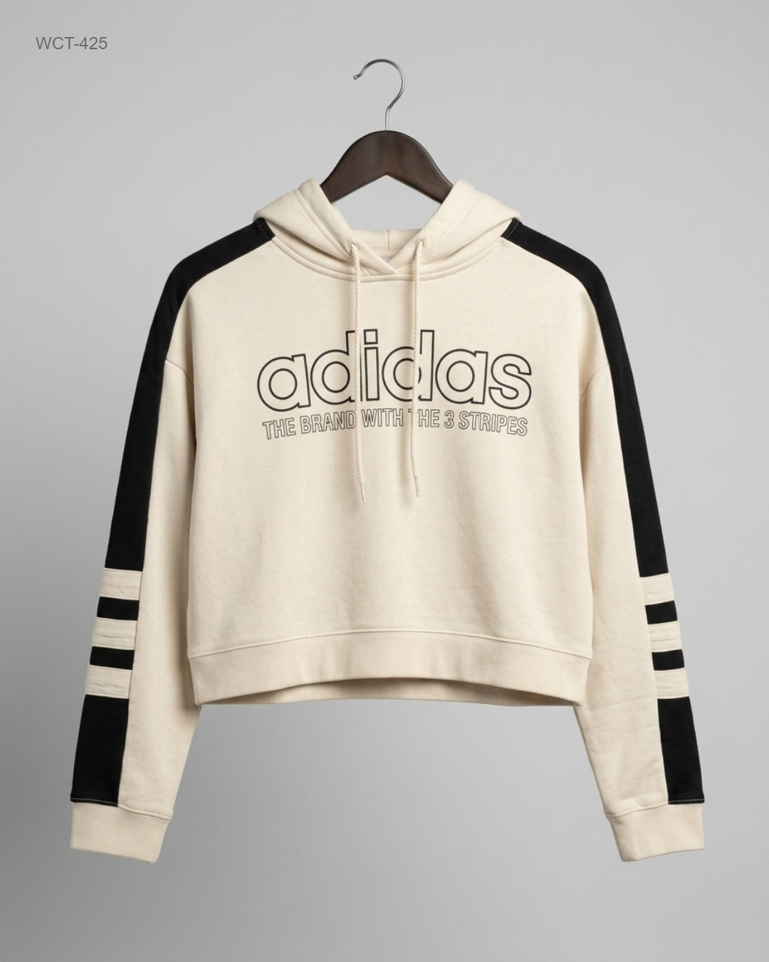 Shop Premium Winter Crop Tops by ADIDAS | Preloved Branded Clothes | Beige Cotton | Womens | OTS Thrift Store Islamabad Pakistan