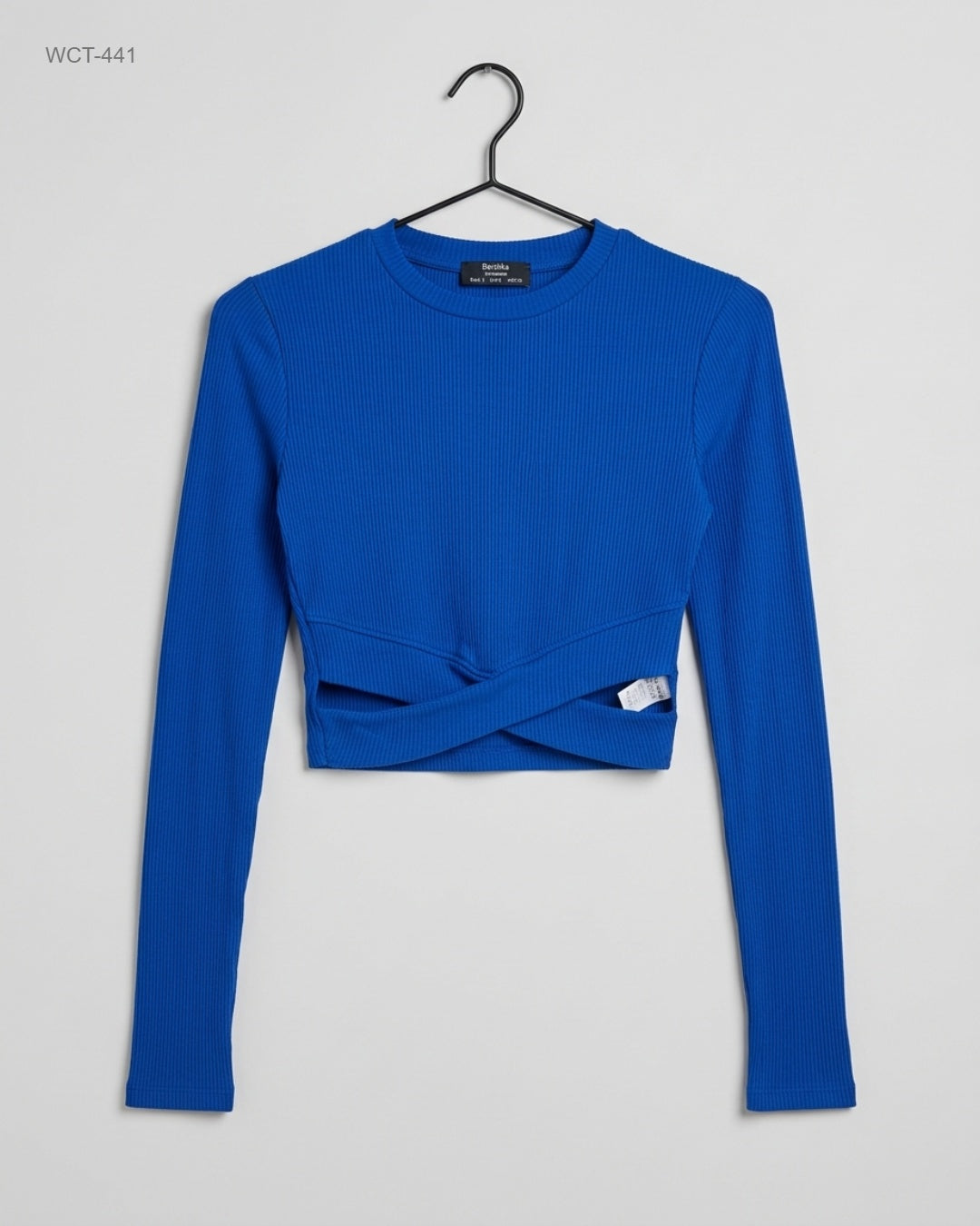 Premium Condition Winter Crop Tops | Preloved Bershka | Blue Viscose | Thrift Shop for Womens Karachi Pakistan | OTS