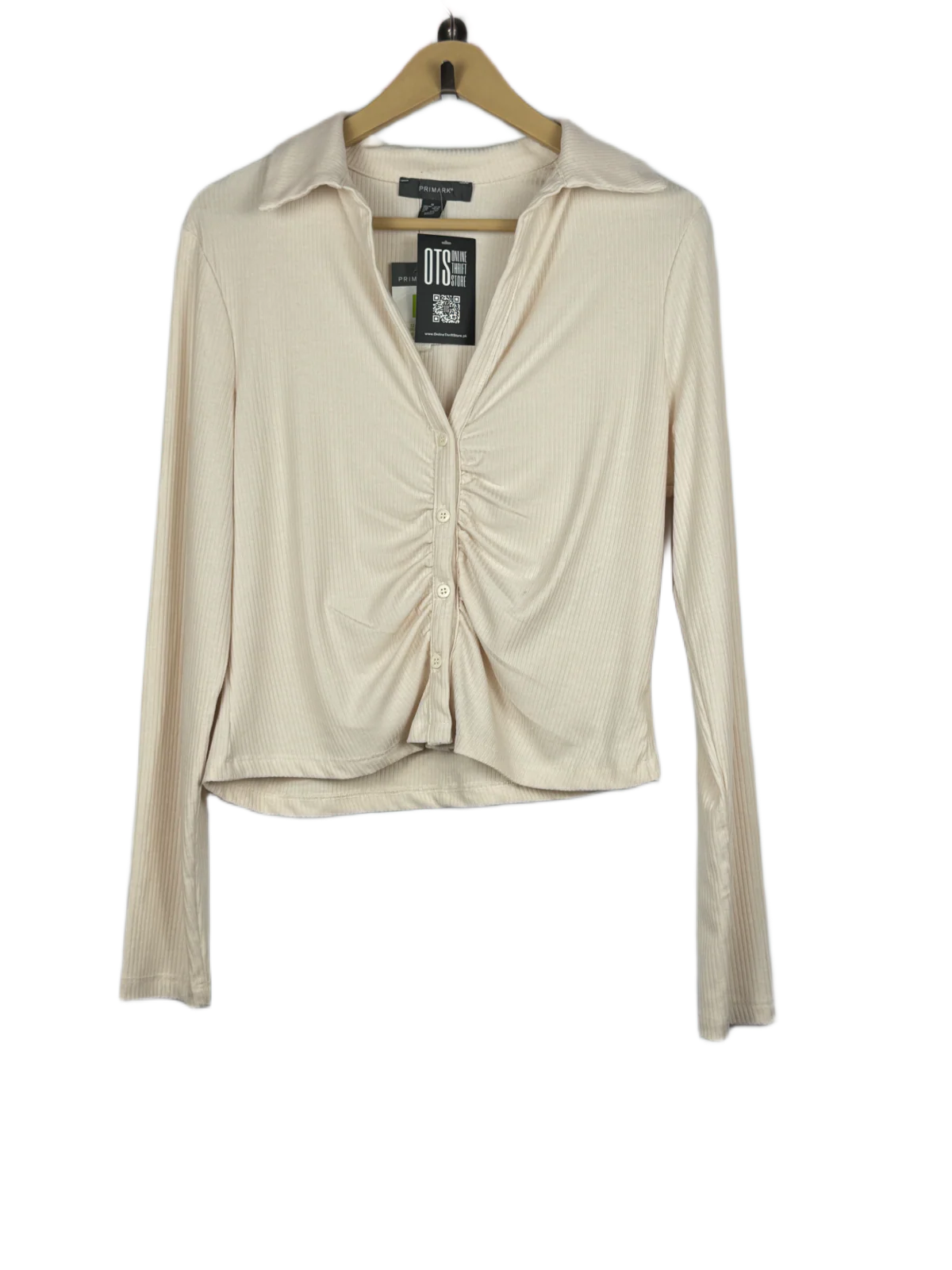 Secondhand Branded Winter Crop Tops by Primark, offWhait Polyester fabric, Premium Plus condition, for Women - Online Thrift Shop Karachi Pakistan