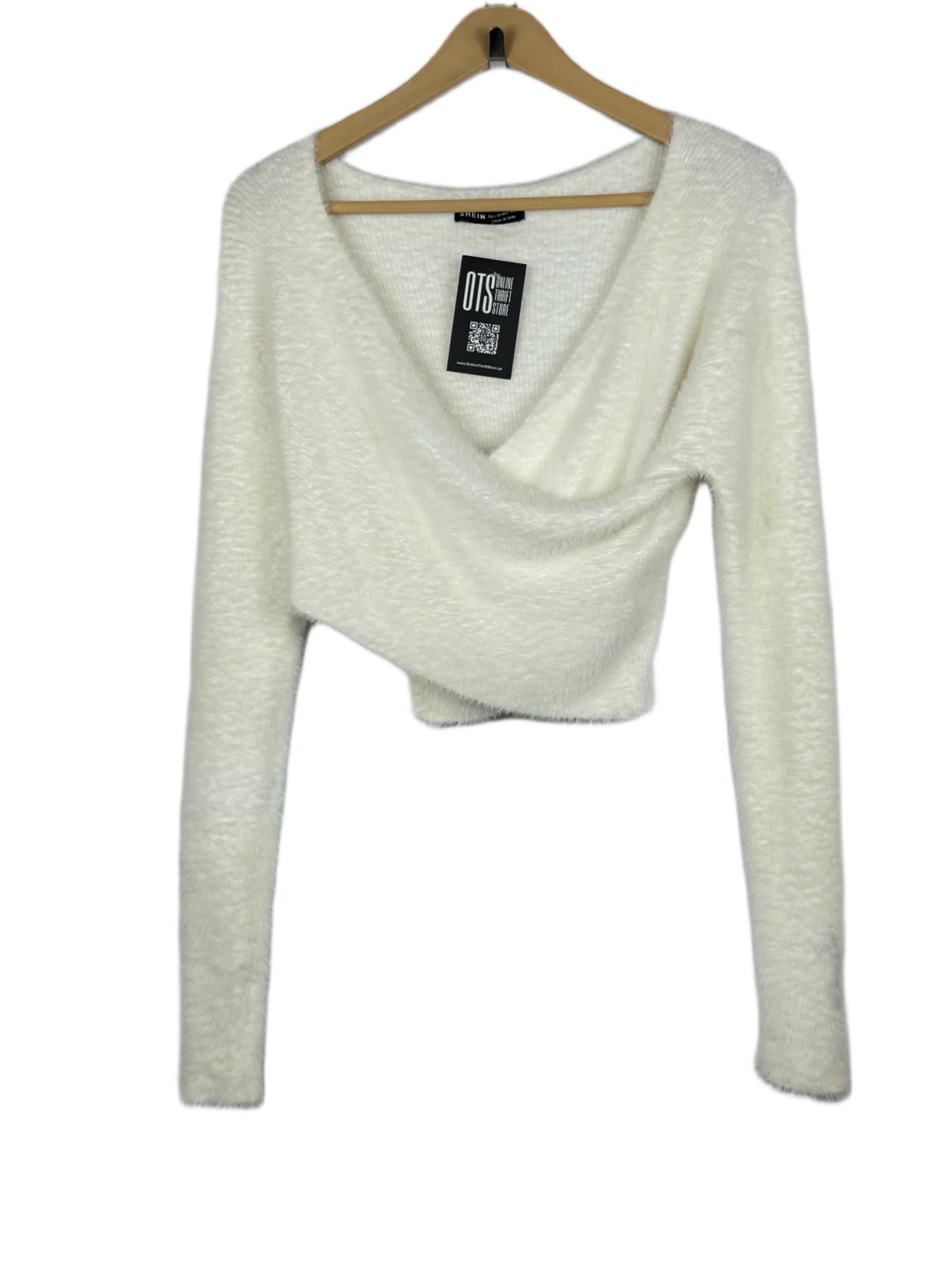 Premium Condition Winter Crop Tops | Preloved Shein | White Nylon | Thrift Shop for Women Lahore Pakistan | OTS