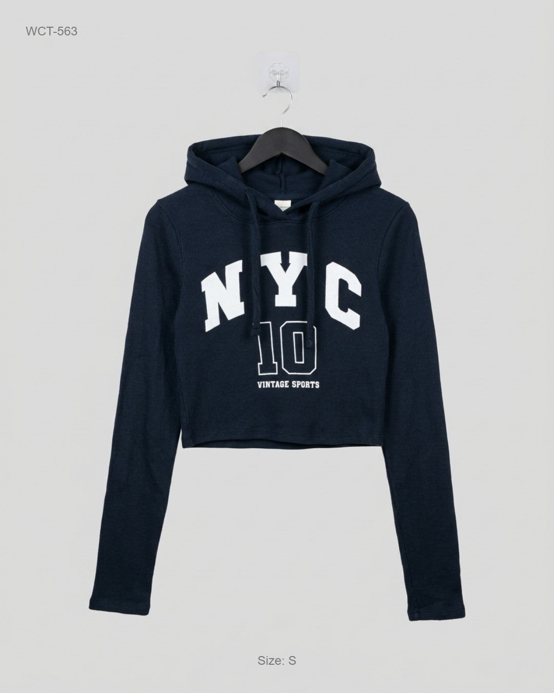 Primark DarkBlue Cropped Graphic Hoodie buy preloved clothing online Pakistan