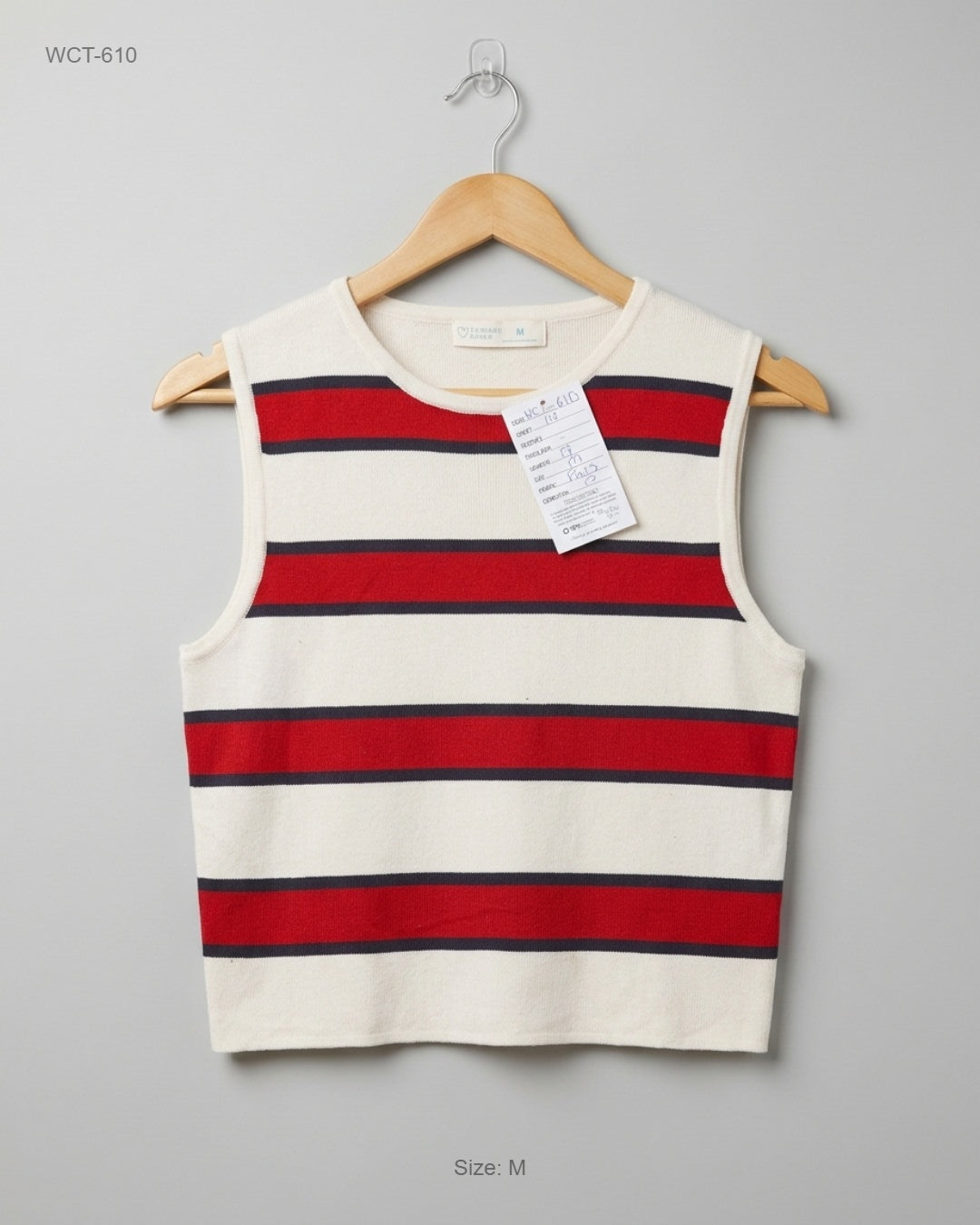 PRIMARKE White Sleeveless Striped Crop Top buy preloved clothing online Pakistan
