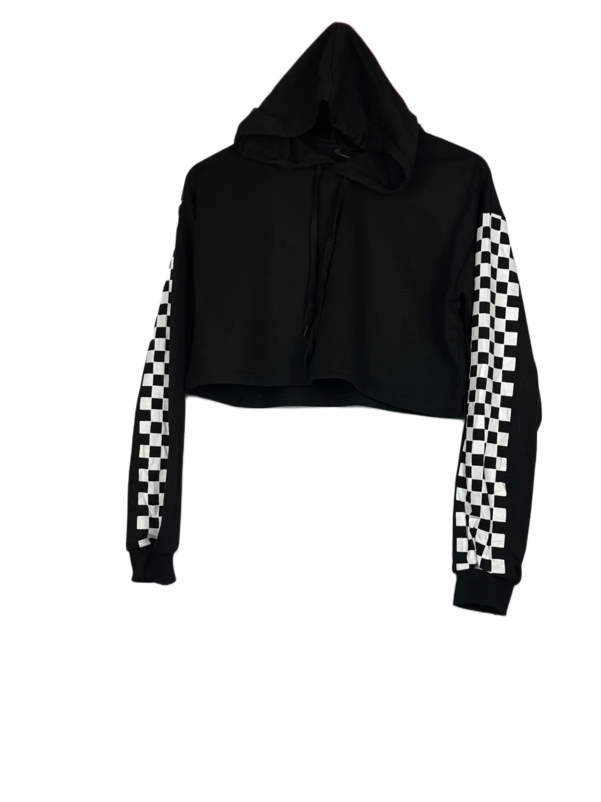 Secondhand Branded Winter Crop Tops by Shein, Black Polyester + Cotton fabric, Premium condition, for Women - Online Thrift Shop Lahore Pakistan