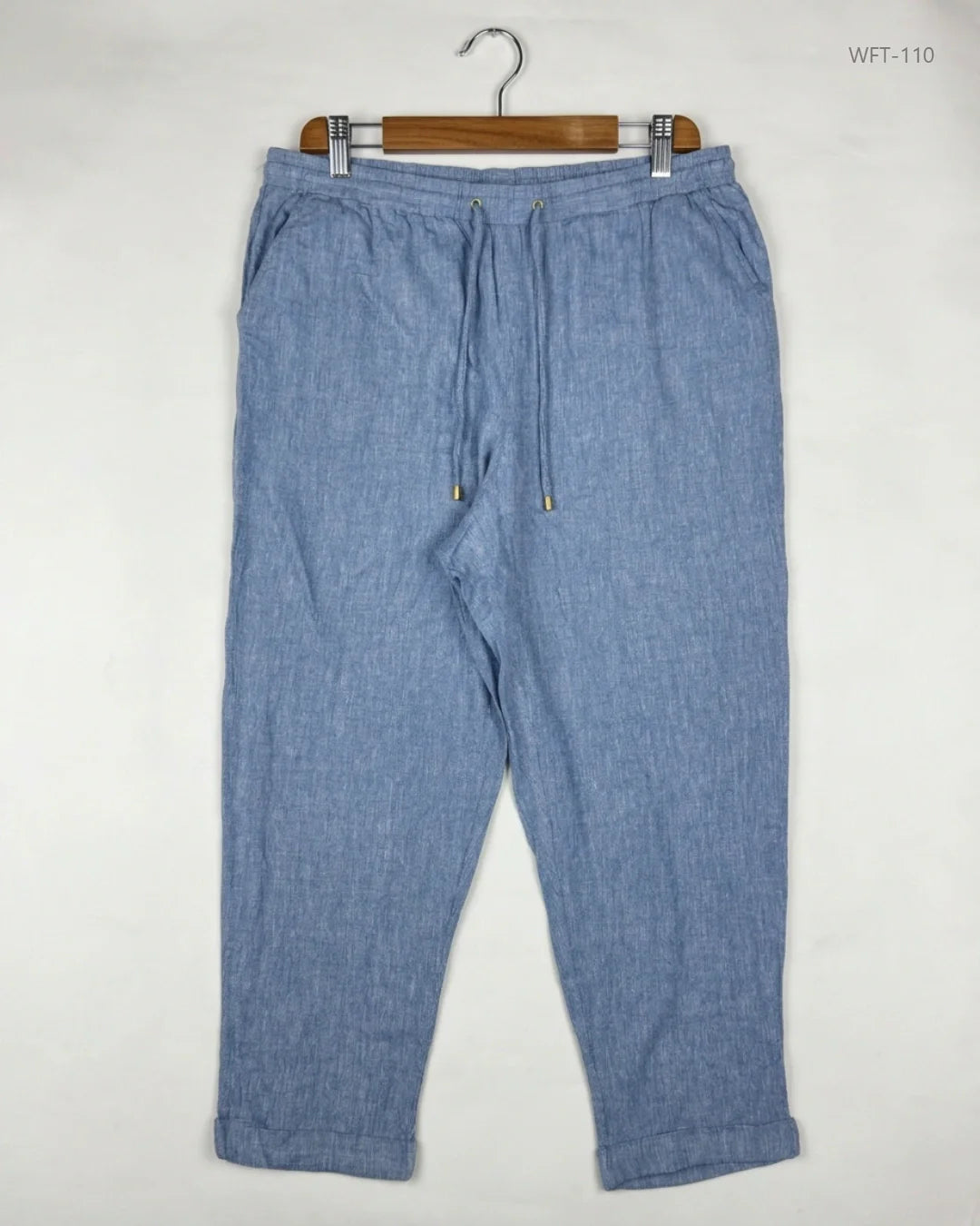 UK Imported secondhand Women Flapper Trouser - ELLEN TRACY brand, Blue Cotton, Premium condition, for - Online Thrift Store Lahore Pakistan