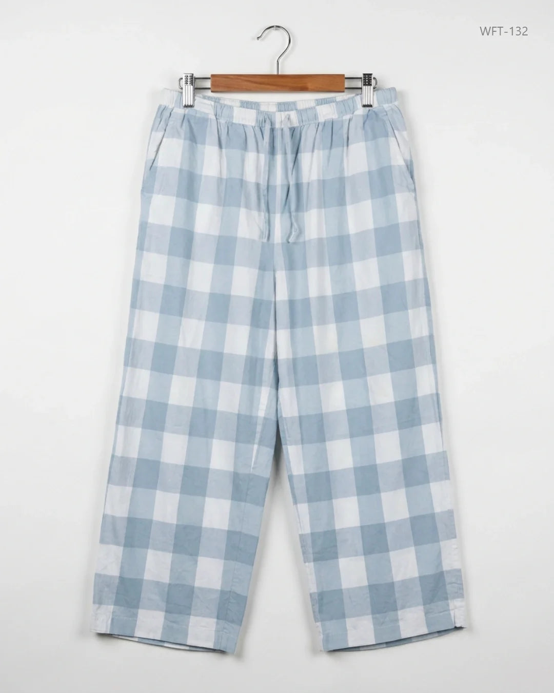 Women Flapper Trouser | Hush | Preloved Branded | SkyBlue Cotton | Premium | OTS Thrift Store Peshawar Pakistan