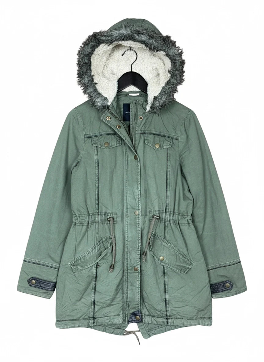 Preloved Good Bomber & Puffer Jackets by Brave Soul, Olive Polyester for Women - OTS Thrift Shop Peshawar Pakistan