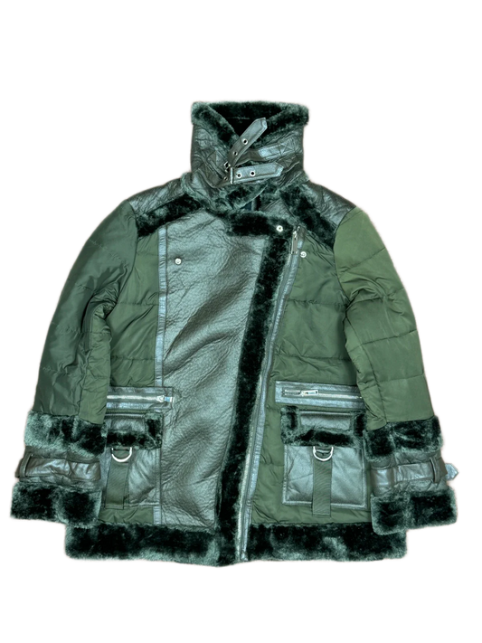 Olive Green Bomber & Puffer Jacket by River Island (WJKT-31)
