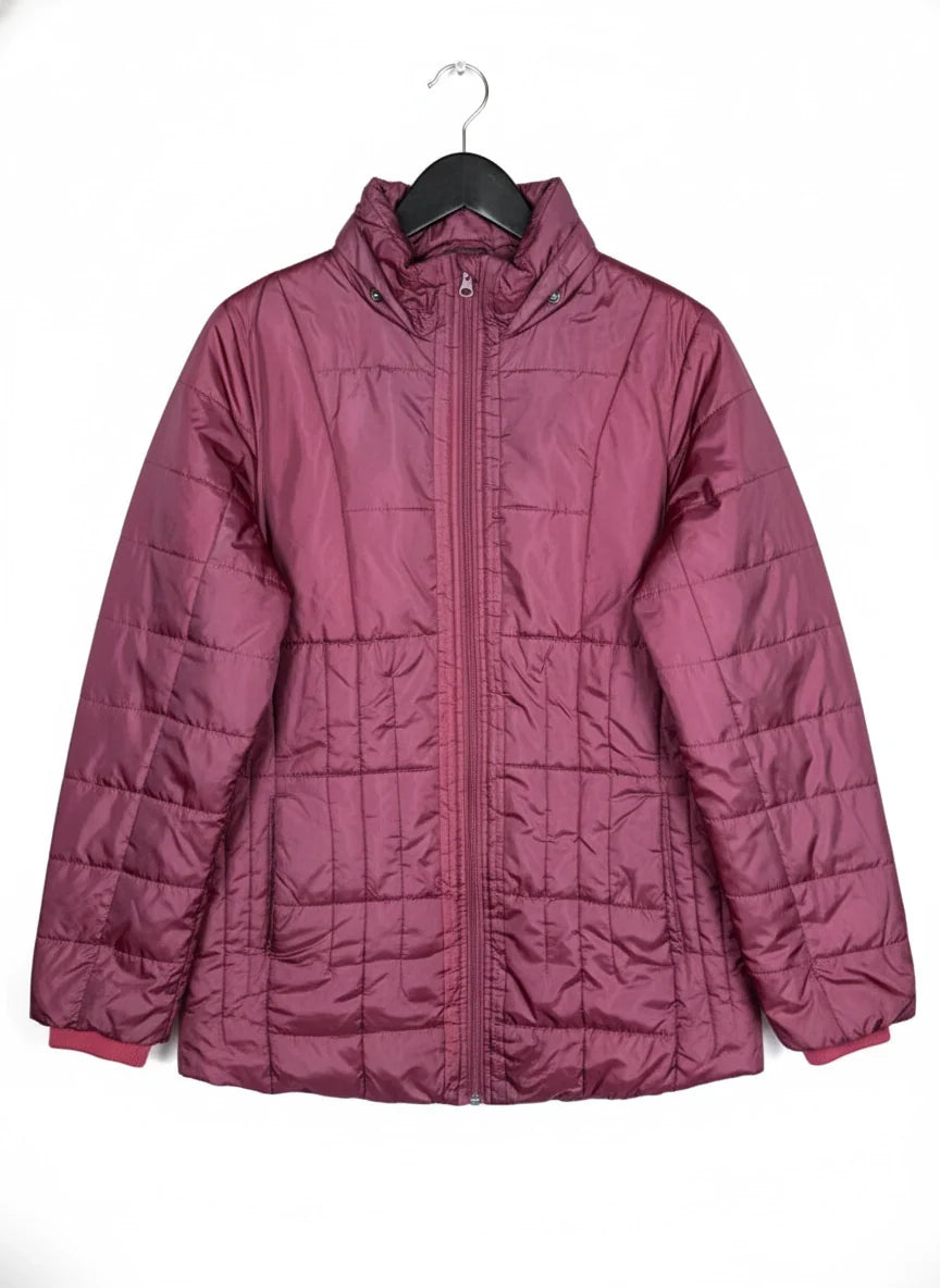 Bomber & Puffer Jackets | Esmara | Preloved Branded | Maroon Polyester | Premium | OTS Thrift Store Karachi Pakistan